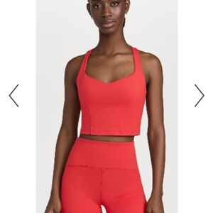 Beyond Yoga Red Cropped Sports Tank